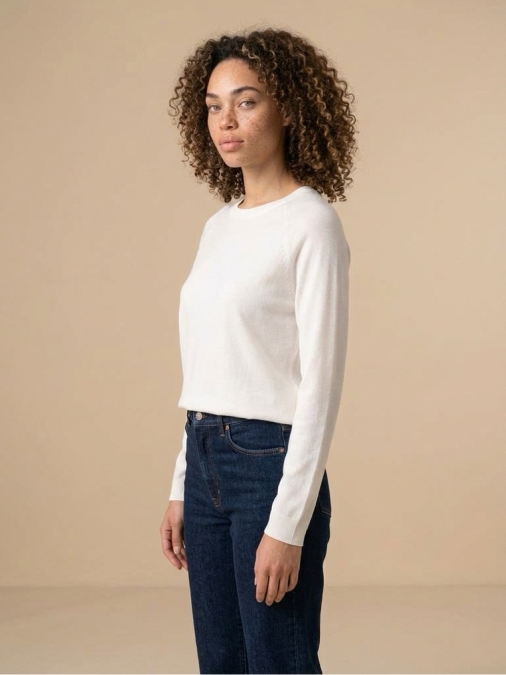 NWOT Zenana Outfitters Cream Crewneck Long-Sleeve Sweater